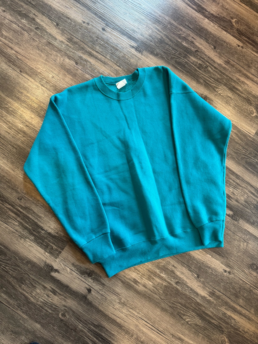Vintage Mainstreet Sport Crewneck Made In USA Teal Size Large 1990s